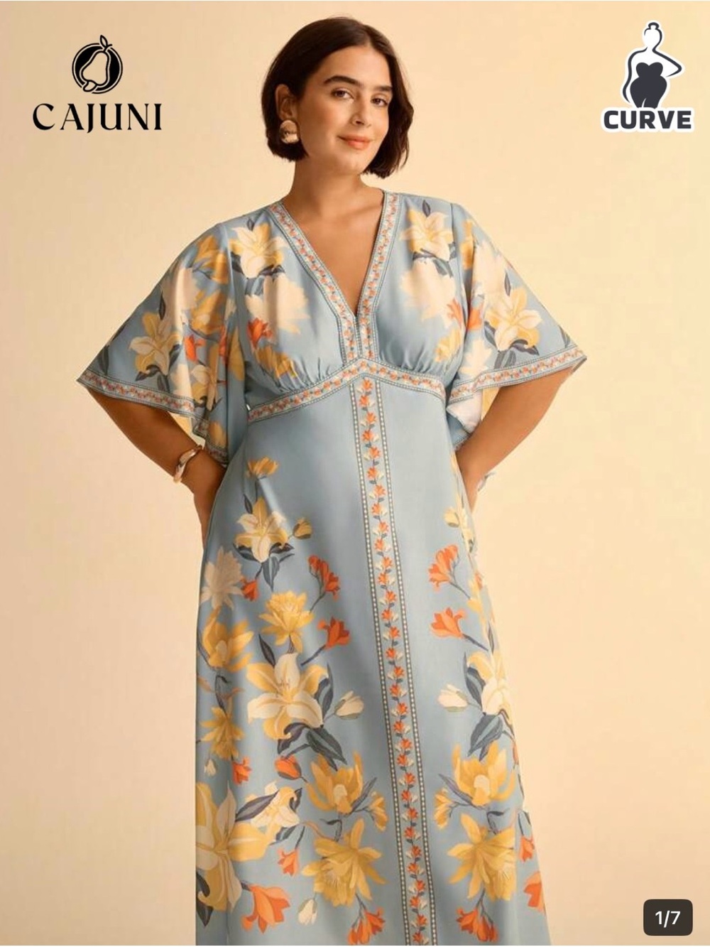 SHEIN Light Blue Floral Maxi Dress
